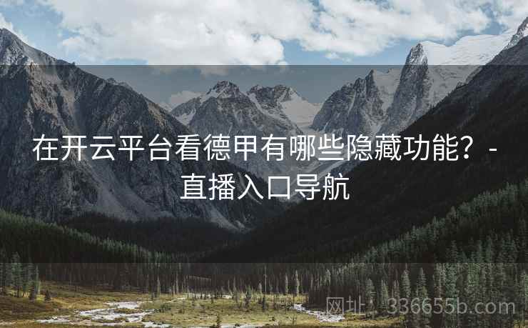 在开云平台看德甲有哪些隐藏功能？-直播入口导航