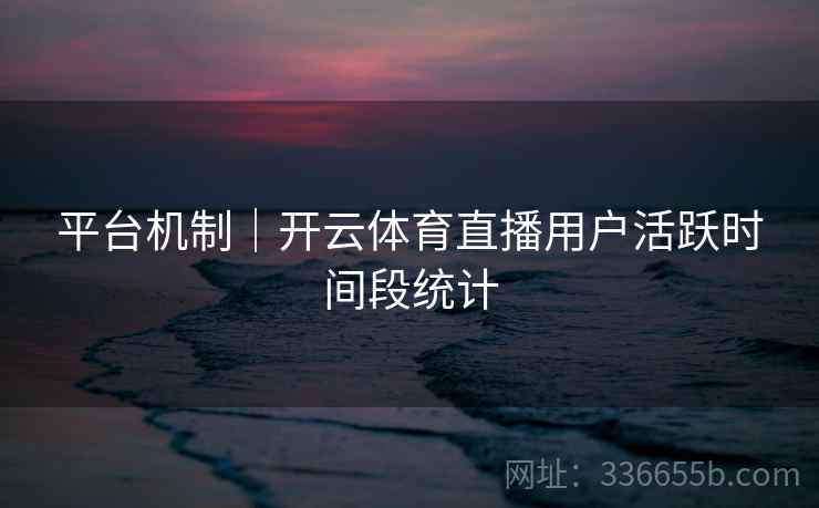 平台机制｜开云体育直播用户活跃时间段统计