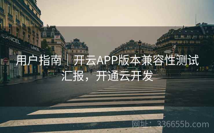 用户指南｜开云APP版本兼容性测试汇报，开通云开发